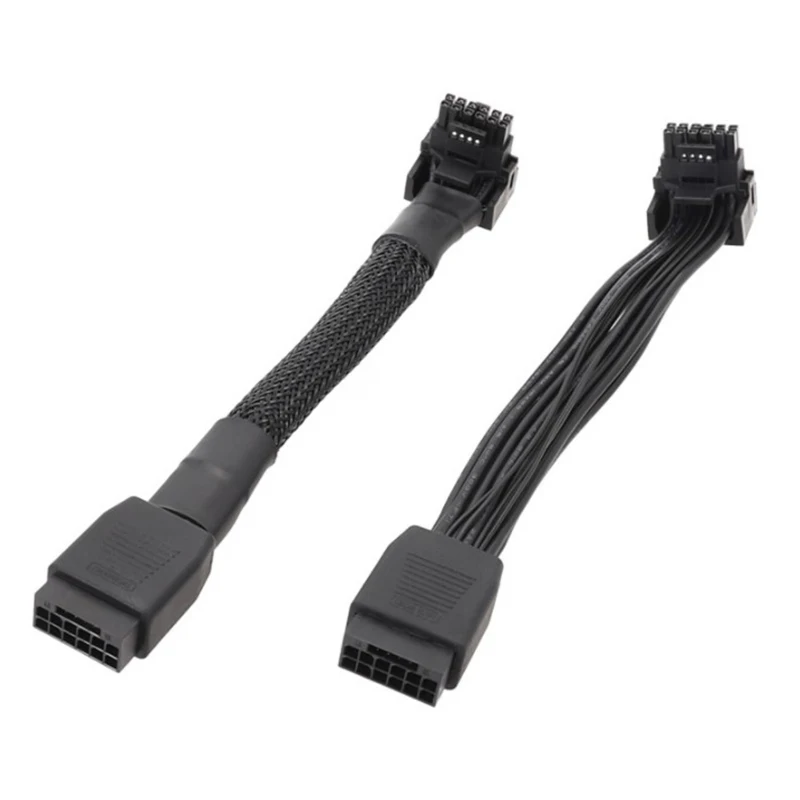 

16Pin GPU Video Card to PCIE5.0 2VHPWR 12+4pin Converter 90° Elbow Line GPU Power Adapter Cable 15CM/5.9in