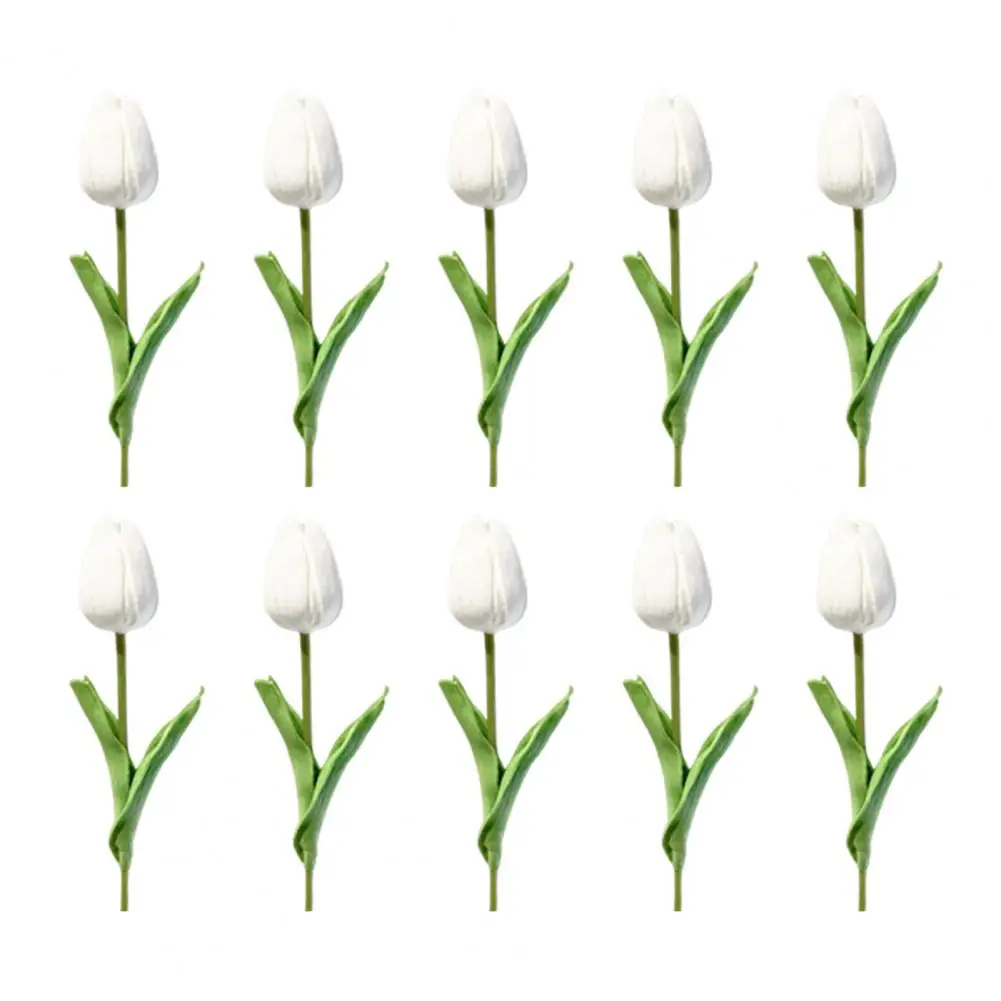 

10Pcs Fake Flower Fancy Moisturizing Decorative Real Touching Simulation Flower Home Decor Faux Tulip Simulated Tulip