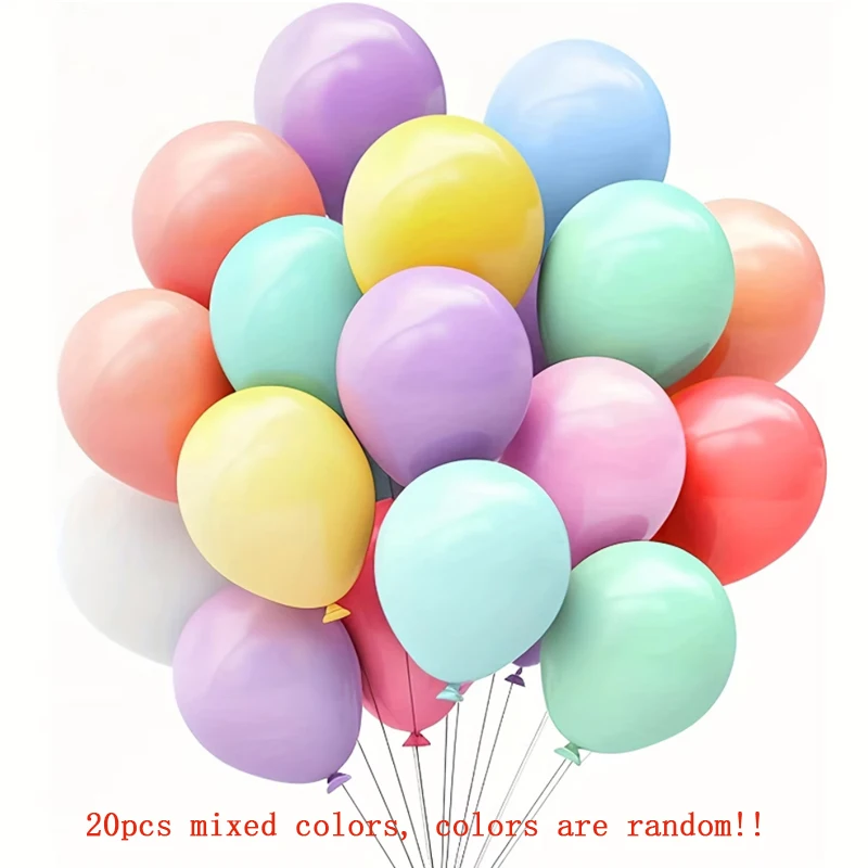 

20 разноцветных шаров в форме макарон