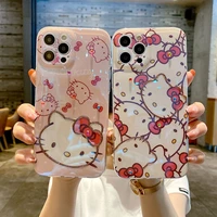 sanrio hello kitty cute cartoon phone cases for iphone 11 pro max 12 mini xr xs max 8 x 7 se girls blu ray anti drop soft cover