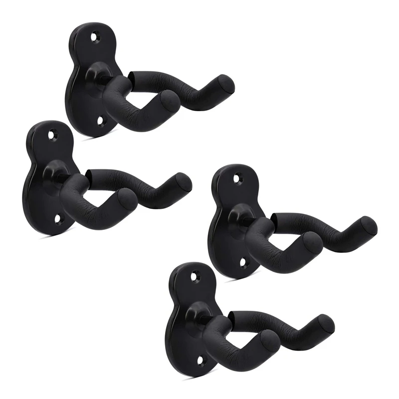 

4 Pcs Guitar Wall Mount Hanger,Electric Classical Bass Guitar Hooks Ukulele Wall Stands For Home And Studio