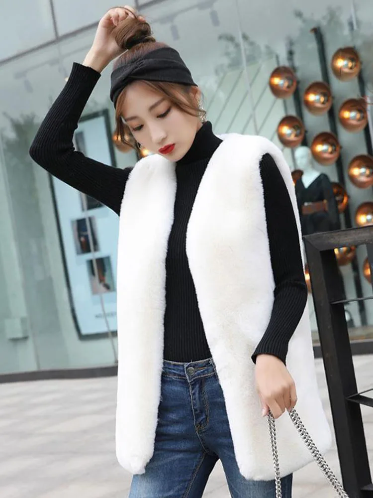 Women's Faux Mink Fur Shawl Winter Coats Warm 2022 New Fashion Luxury Overcoat Europe and America Street Fluffy Jacket Designer