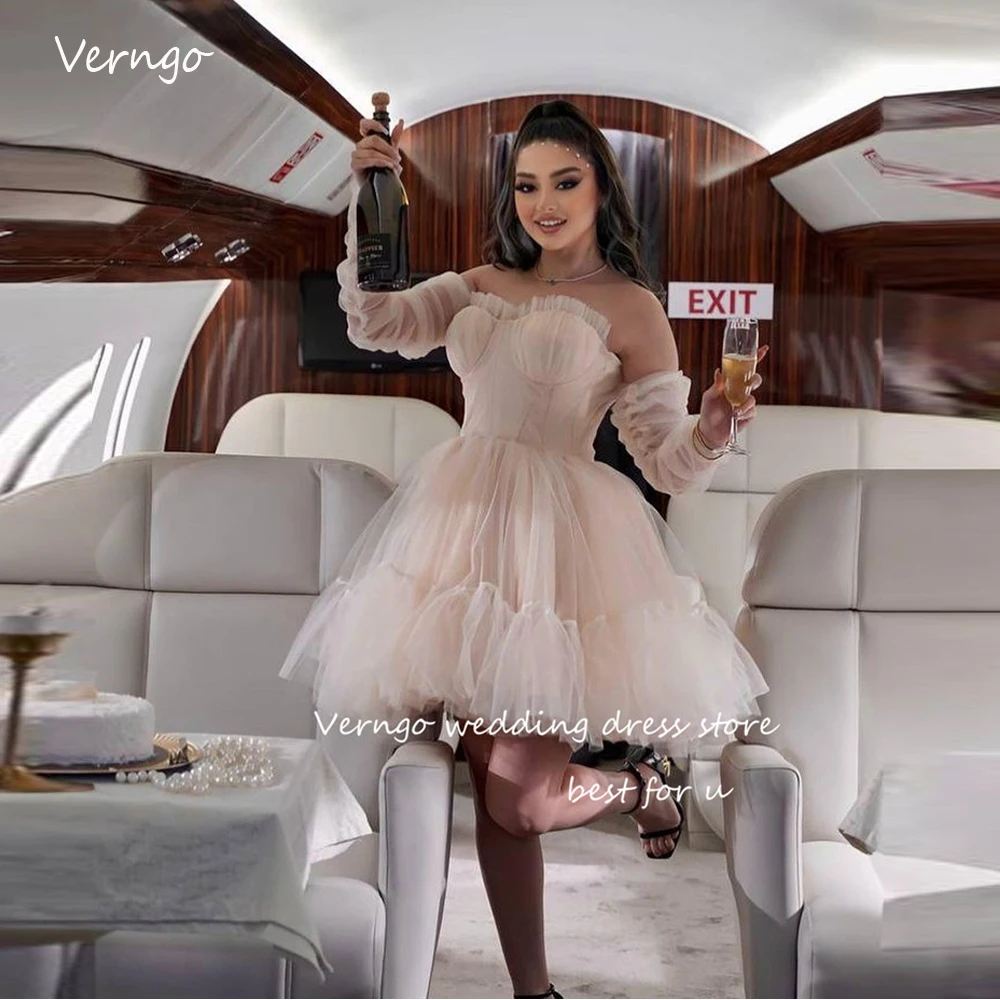 

Verngo, пыльное короткое платье для выпускного, искусственное платье, арабское женское милое платье, мини коктейльное платье