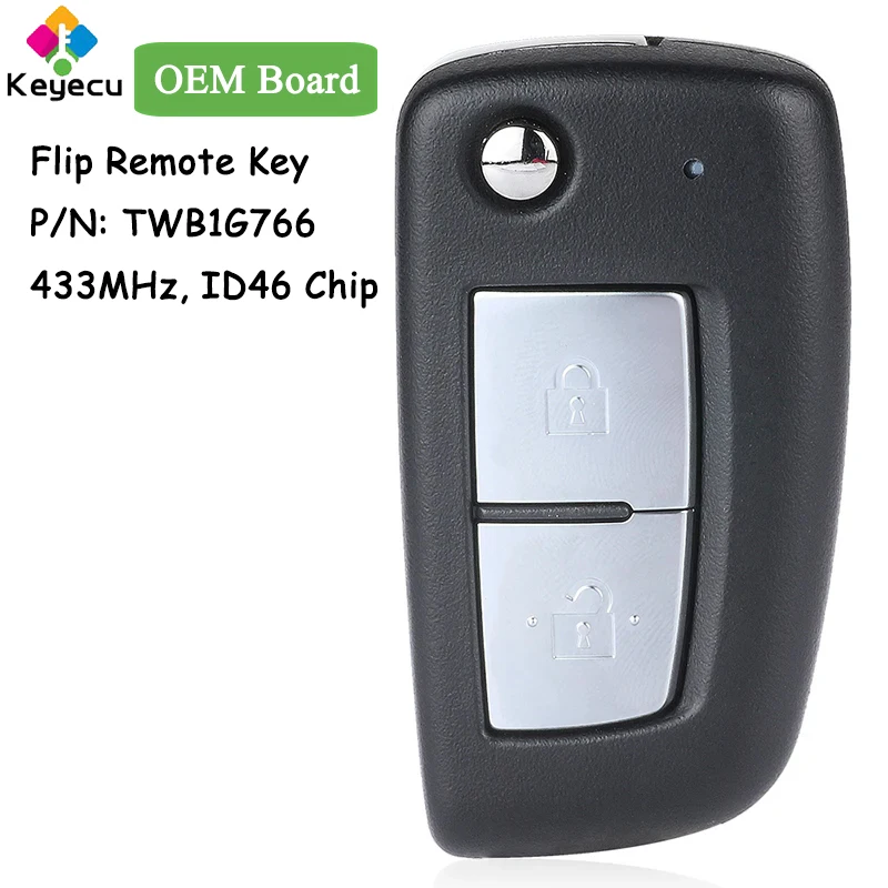 Пульт дистанционного управления KEYECU для автомобиля с 2 кнопками 433 МГц чип PCF7961A