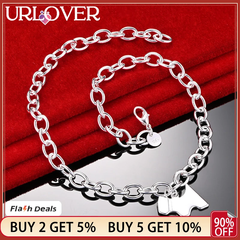 

925 Stamp Silver Color Dog Pendant Chains Necklaces For Women Birthday Gift Party Wedding Anniversaries Fashion Charm Jewelry
