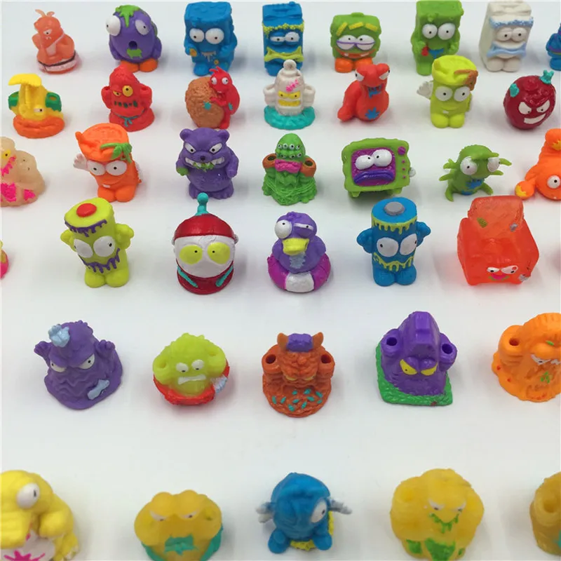 100pcs/lot Trashs Mini Action Figure Packing Grossery Rotten Bin Monster Gang Squishy slime Toy Cute 3D Collection | Игрушки и хобби