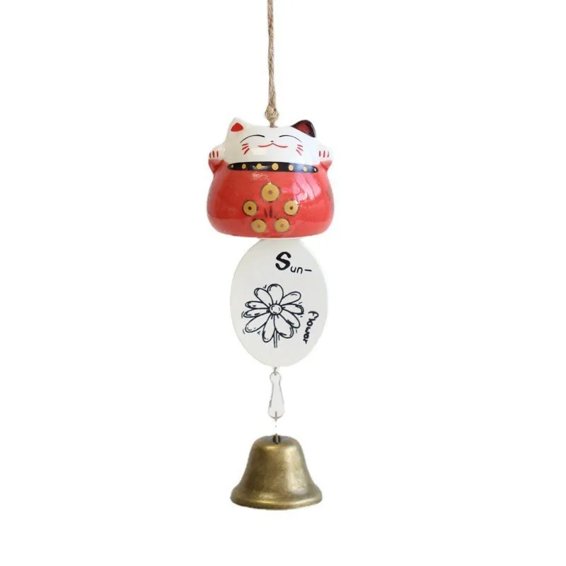Японские керамические колокольчики Lucky Cat в пасторальном стиле украшение для