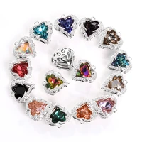 5pcspack silver heart pendant 21color high quality earring necklace charms jewelry accessories pendant for handmade crafts