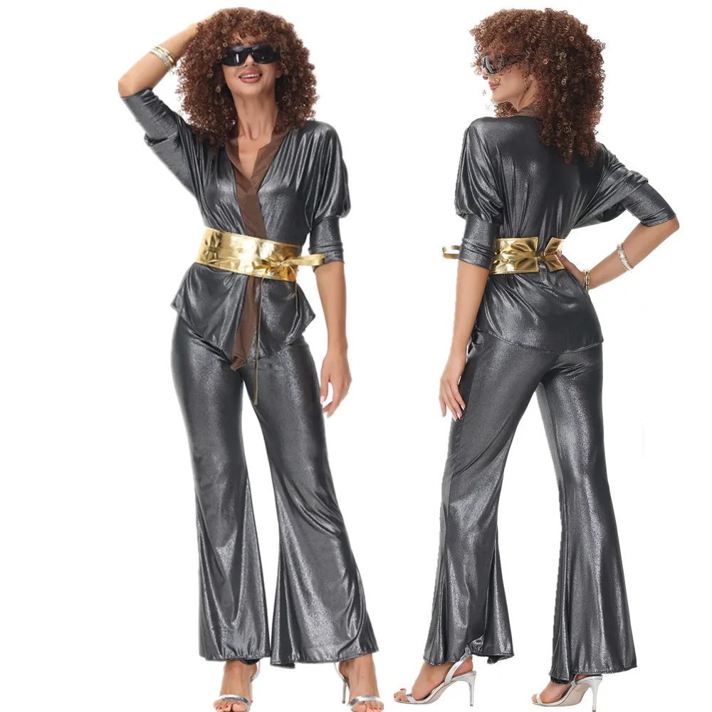 

Women Peace Love Hippie Costumes Purim Party 60s 70s Hippie Stage Wear Costume Halloween Music Festival Retro Disco Fancy Dress