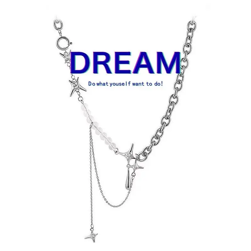 2022 New Korean Fashion Water Drop Pendant Necklace Trendy Design Babes Y2k Sweet Cool Necklaces for Women Sexy Accessories