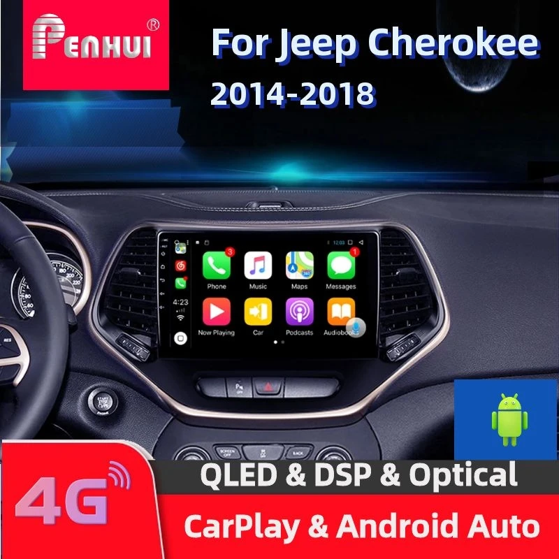 

Car DVD For Jeep Cherokee ( 2014-2018) Car Radio Multimedia Video Player Navigation GPS Android 10.0 Penhui & Redpower