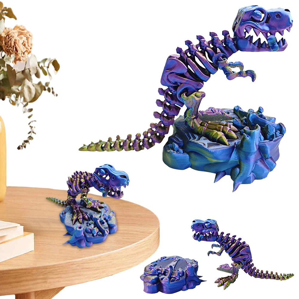 3d Печатная Модель Динозавра T-rex С Гибкими Шарнирами Современный Стиль Украшение