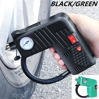 portable air compressor cordless electric auto car bike tire inflator pump 12v black green