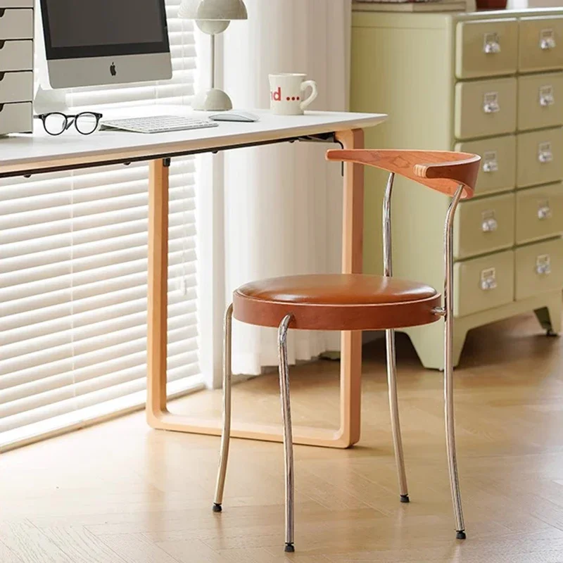 Современный скандинавский обеденный стул для гостиной деревянный с акцентом