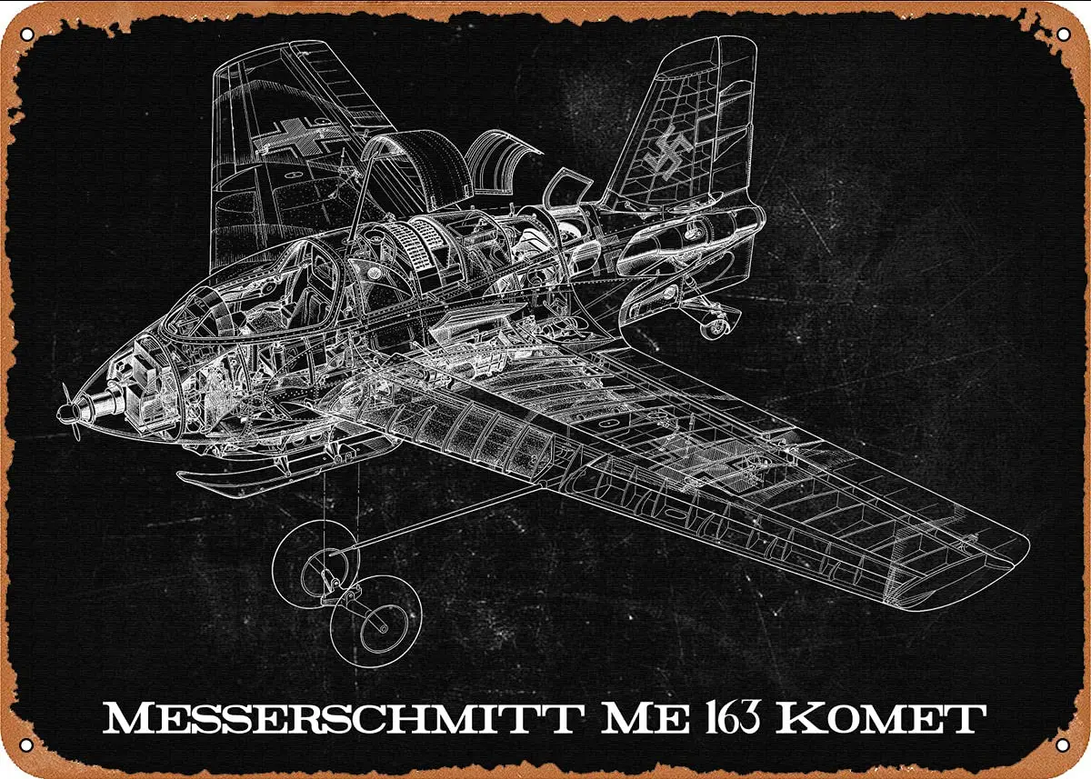 Messerschmitt Me 163 Komet 2 # металлический жестяной знак Настенный декор мужская пещера