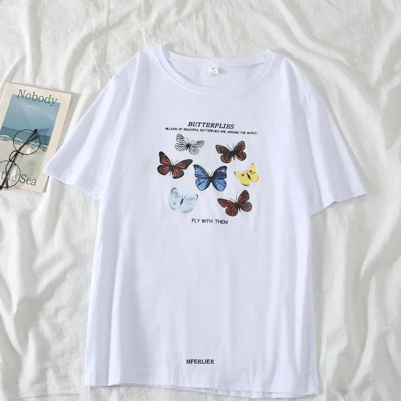 Летняя футболка с круглым вырезом и коротким рукавом размеры до 150 кг | Женская