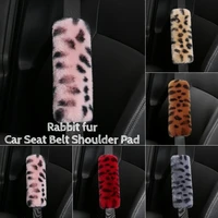 2pcs car seat belt shoulder strap pads soft plush faux rabbit fur protection cover universal auto interior comfortable driving