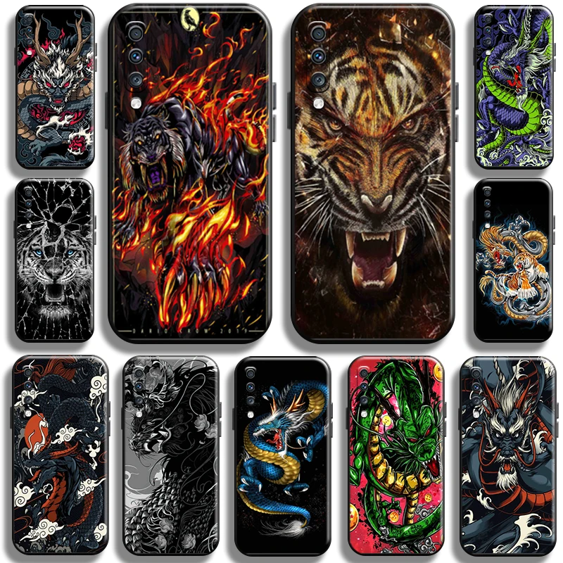 

Chinese Dragon Tiger for Samsung Galaxy A70 Phone Case Black Carcasa Cases funda full Protection Cover Shockproof