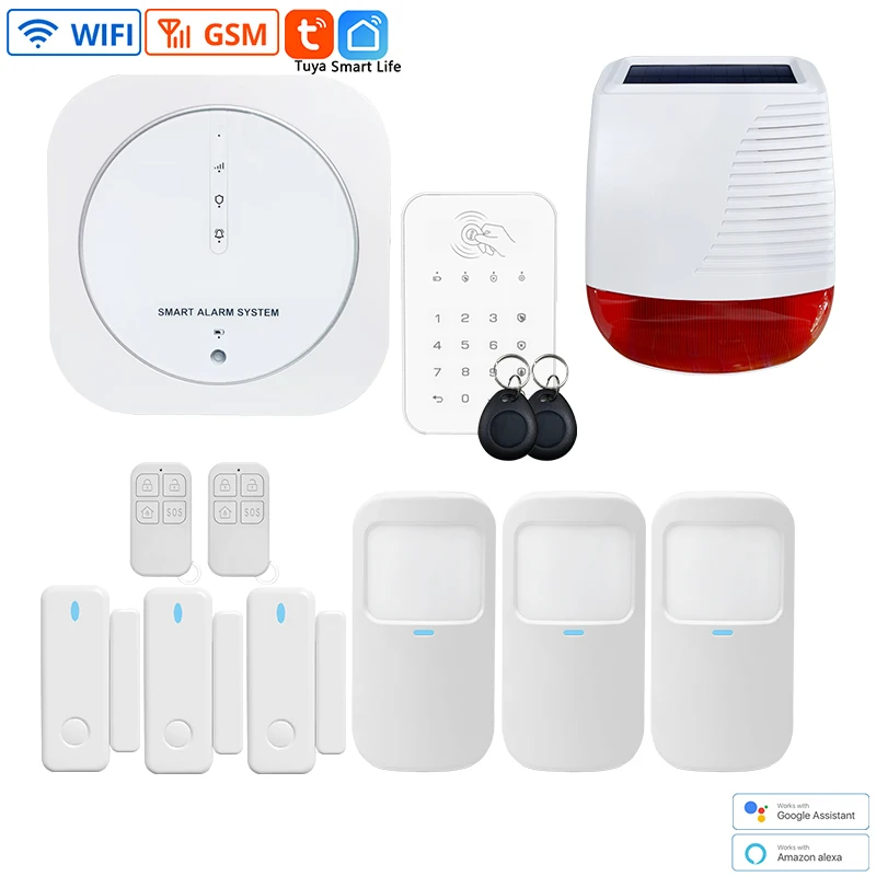Smart Security Home Alarm System Tuya Wireless G13 GSM Wifi Host Voice Prompt Operation Wireless Infrared Motion Detector System enlarge