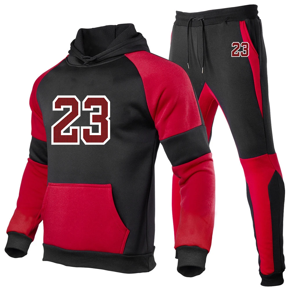 

23 Letters 2023 Men Sets Winter Hoodies Pants 2 Piece Running Spring and Autumn Sweatshirt Joggers Sweatpants Suit