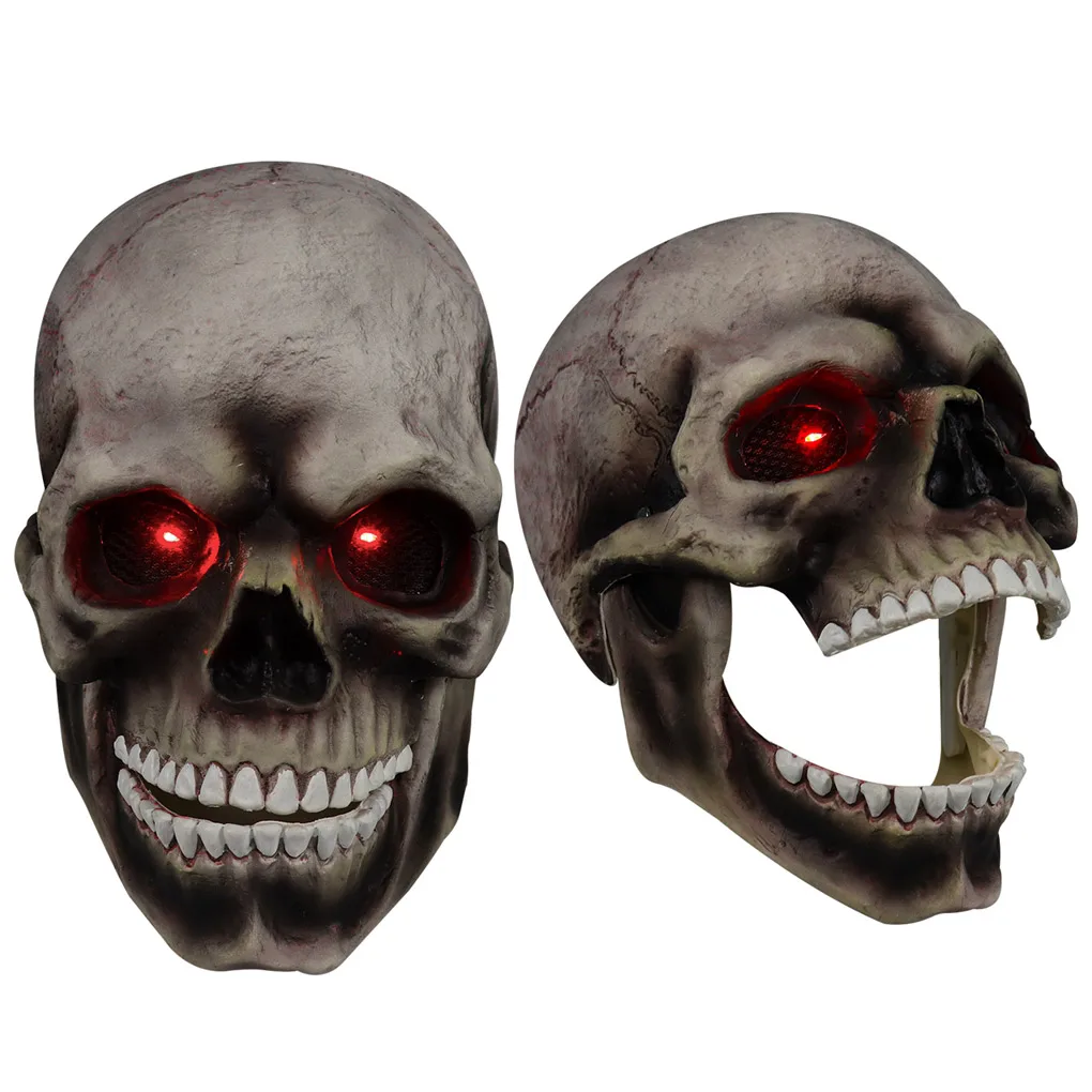 

Halloween Horror Decoration Full Head Skull Mask/Helmet Movable Jaw 2021 Creative Funny Unisex Adults Scary Mascaras Halloween