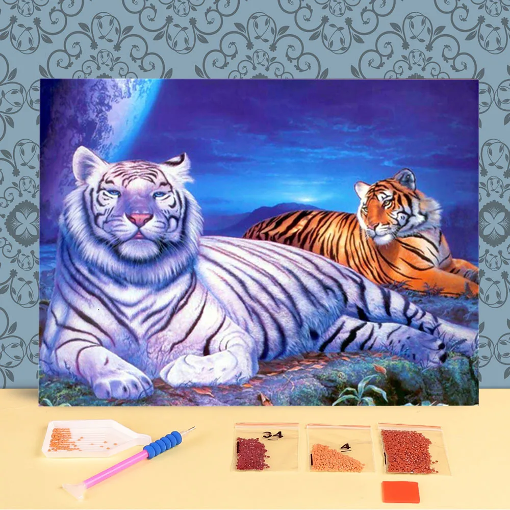 

Алмазная вышивка «Тигр», полная Мозаика из бриллиантов, полный комплект, рождественский подарок, домашний декор, декоративные для детей
