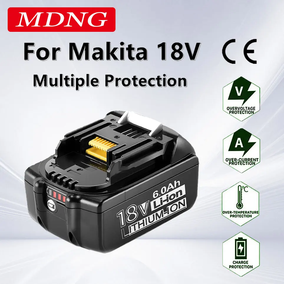 

2023 For Makita 18V 6000mAh Rechargeable Power Tools Battery With LED Li-Ion Replacement LXT BL1860B BL1860 BL1850