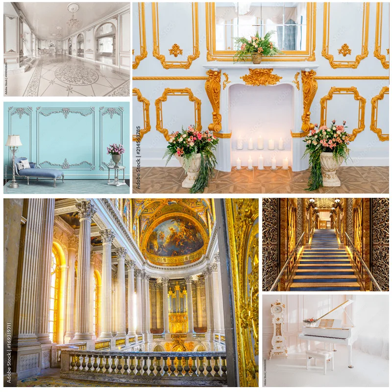 

Castle Palace Indoor Photography Backdrop Newborn Kids Portrait Birthday Photo Background for Photo Studio Props 22415 GD-03