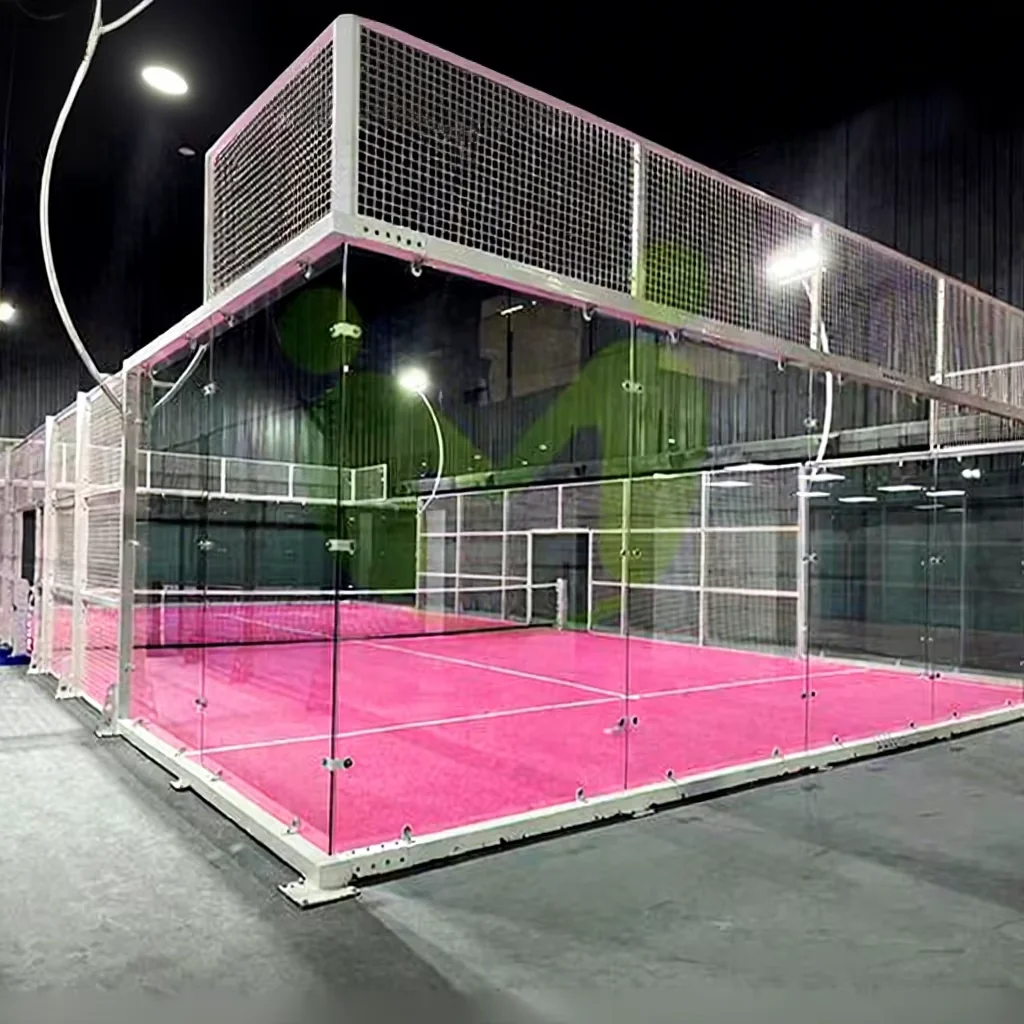 Фото XTZPADEL Полный комплект для оптовой продажи: панорамный корт для падела, уличный теннисный корт-клетка, индивидуальные инфраструктуры для кортов для сквоша №1