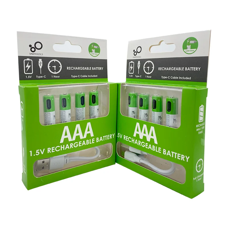 4 шт./лот AAA rechatgeable батарея 1,5 V 550mWh USB перезаряжаемый литий-ионный аккумулятор батареи AAA для дистанционного управления Беспроводная мышь + USB кабель