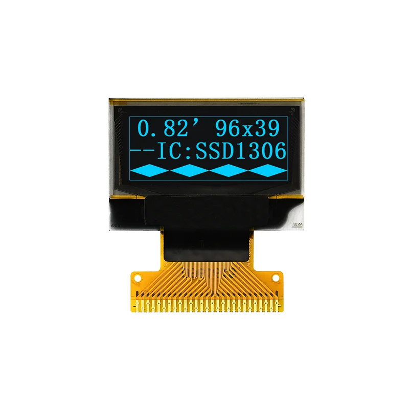 OLED-дисплей 0 82 дюйма разрешение 96*39 серийный экран SSD1306 фотомагнитола синего цвета