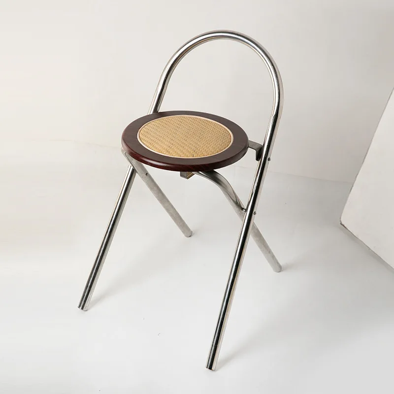 Korean Medieval Log Wabi-sabi Wind Small Apartment Dining Chair Photography Leisure Chair Stool