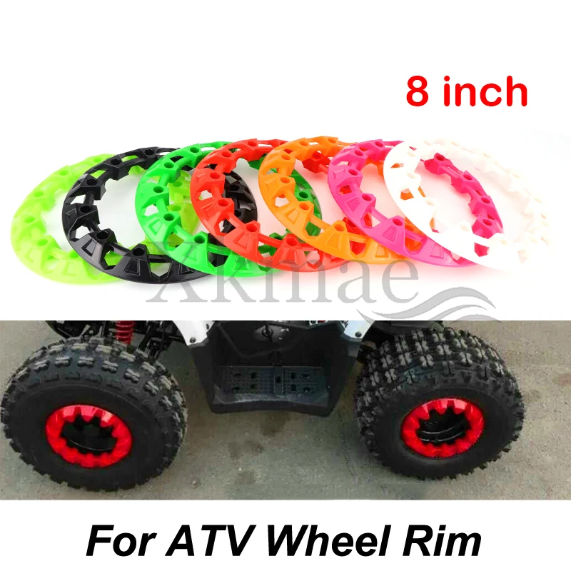 

4 pcs 8 inch ATV Go Kart Wheel Trim Hub Protection Decor Rim Cap Vehicle All Terrain wheel Plastic Cover tires