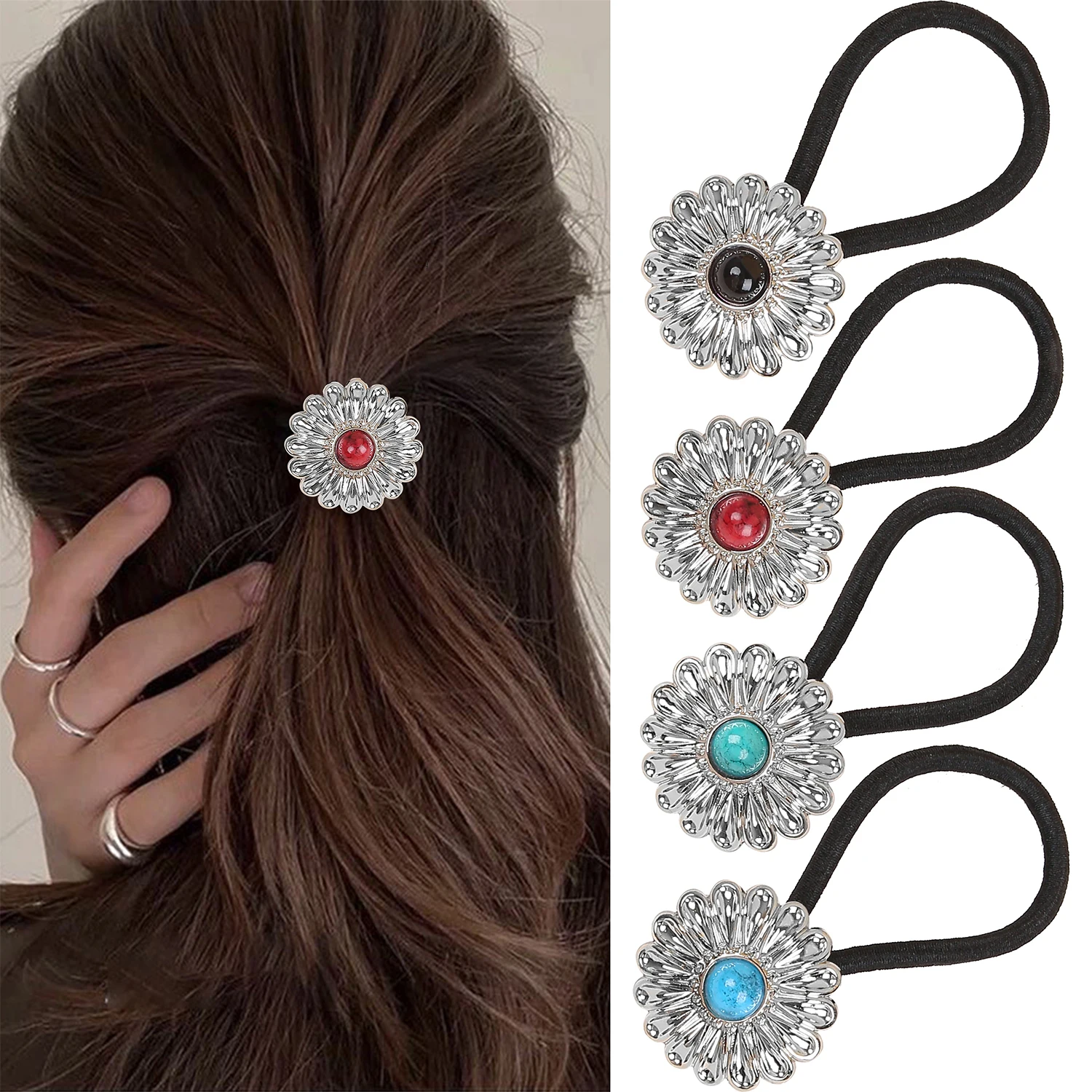 Американский Западный Цветочный Резинка Для Волос Женская В Стиле Ретро Веревки