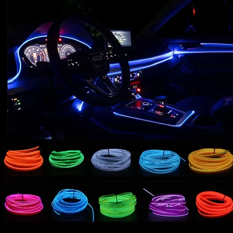 

Strips EL Wire Car Led Strip Light For Neon Party Decoration Bicycle Dance Lamp 12V Waterproof USB Lamps Interior Flexible
