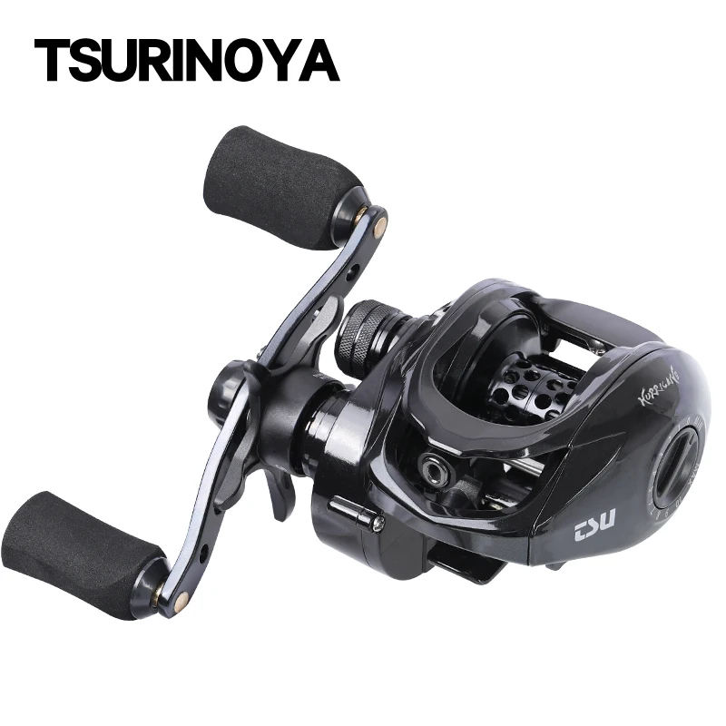 TSURINOYA High Strength Low Profile Baitcast Reel HURRICANE 150 50 5kg Drag Power Shallow Spool Long Casting Fishing Reel
