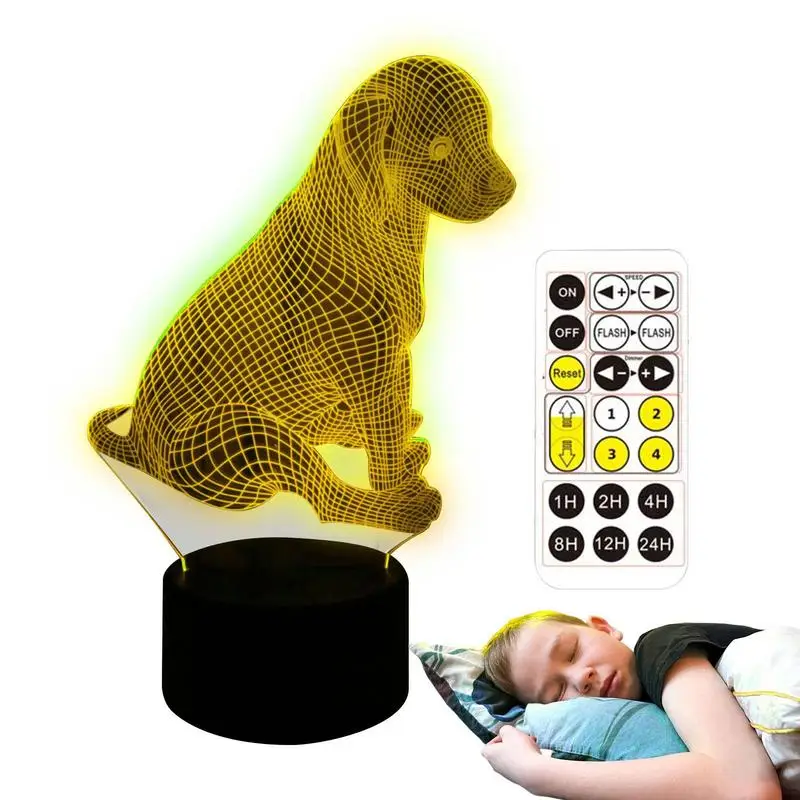 

3D LED Light Illusion Remote Control LED Touch 3D Table Lamp Cute Table Lamp With Seven Colors USB Recharging Portable Light For