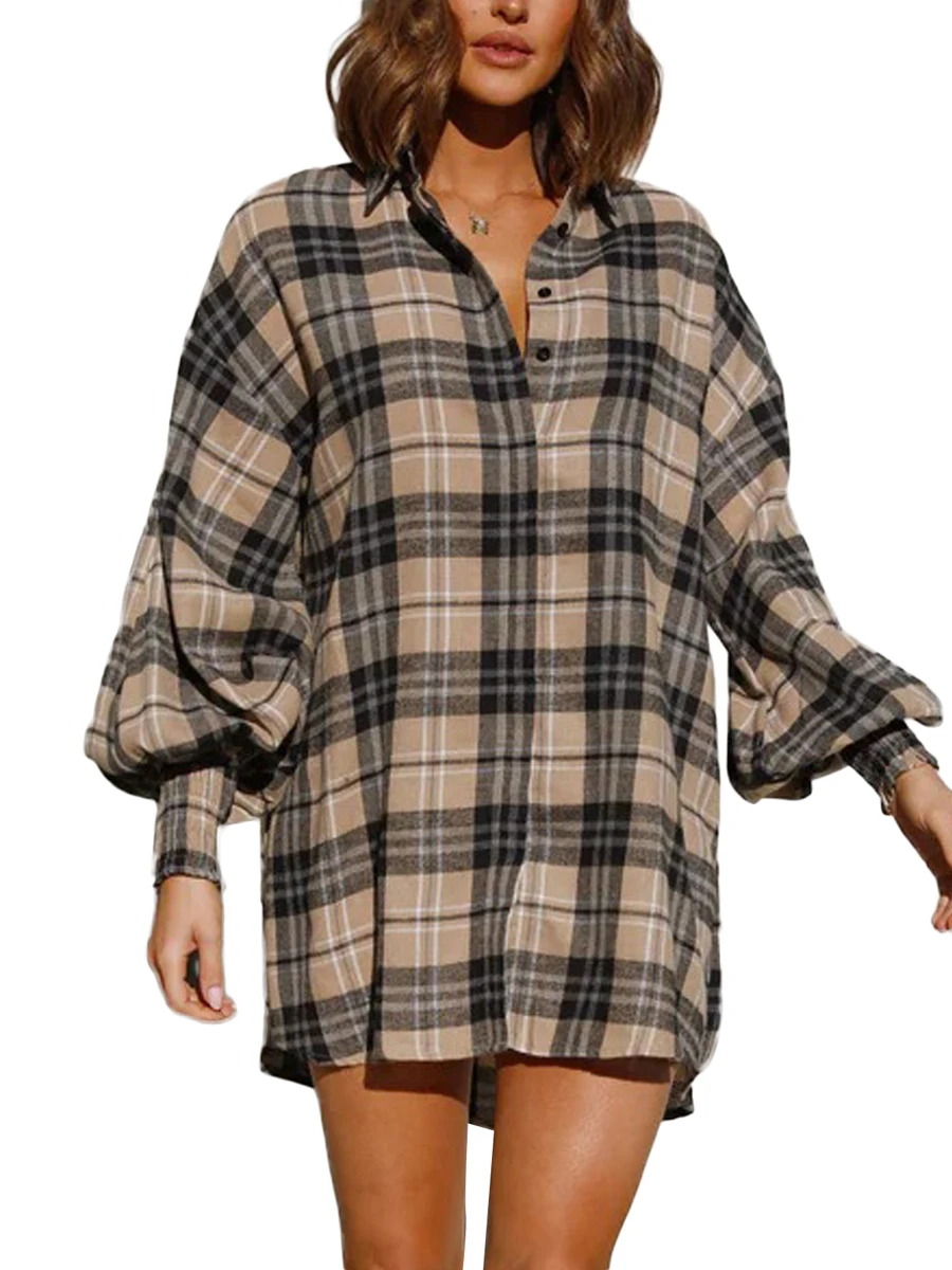 

Женские фланелевые рубашки на пуговицах, блузка большого размера с длинным рукавом-фонариком, топы, осенняя одежда для женщин 2022