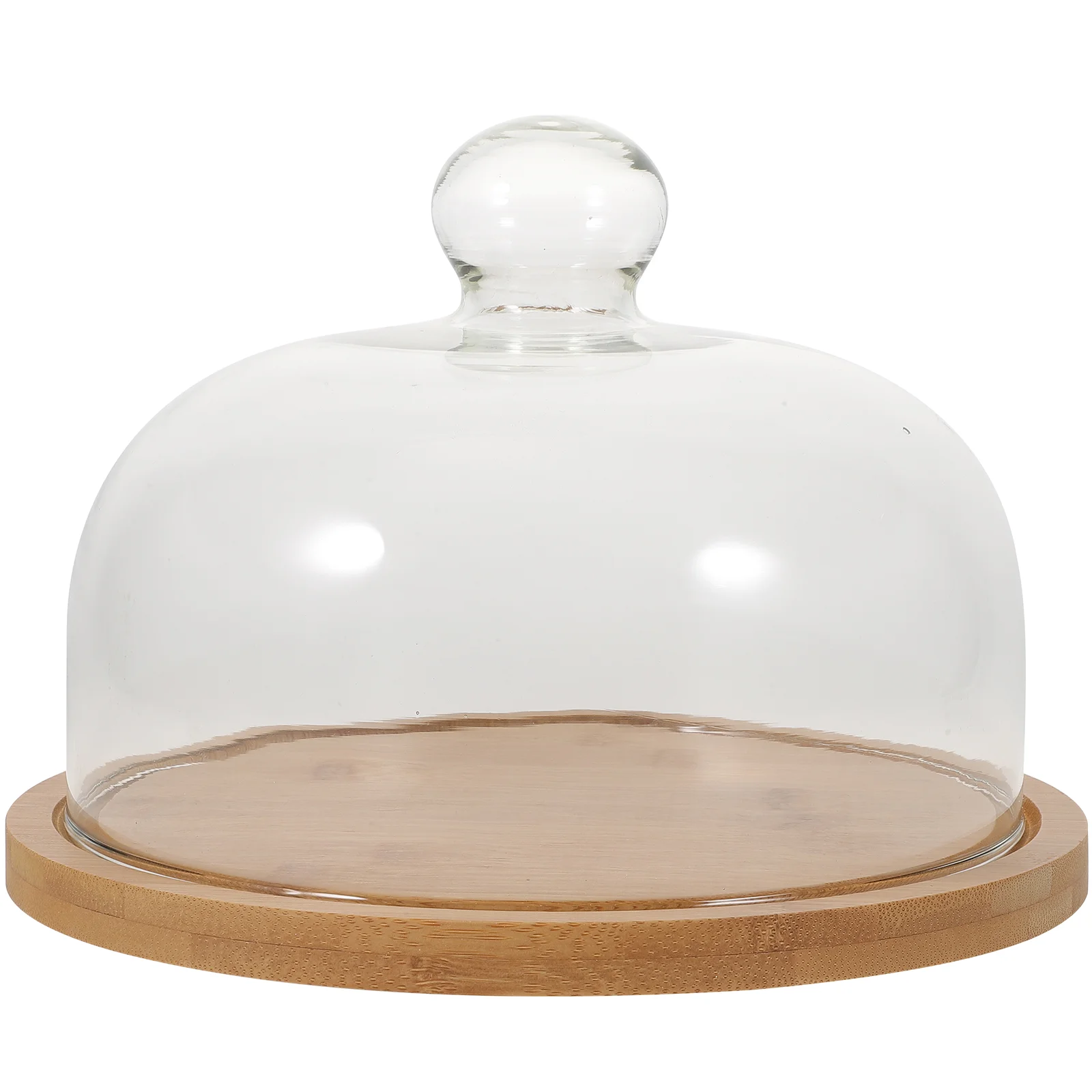 

Cake Stand Domeglass Cover Server Tray Wood Plate Display Platter Round Lid Storage Dessert Foodcovered Jar Bell Bread Cloche