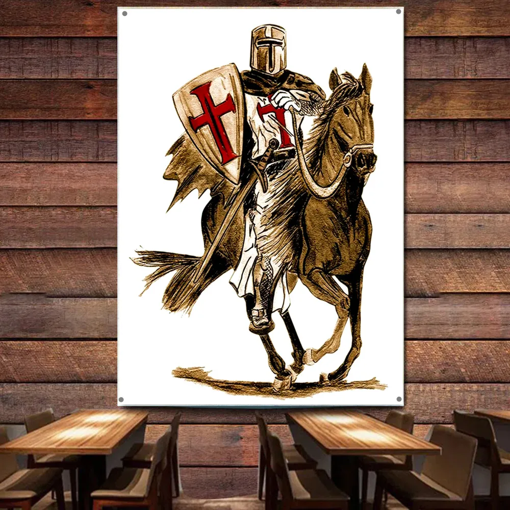 Настенные постеры с изображением старинного армированного воина винтажный