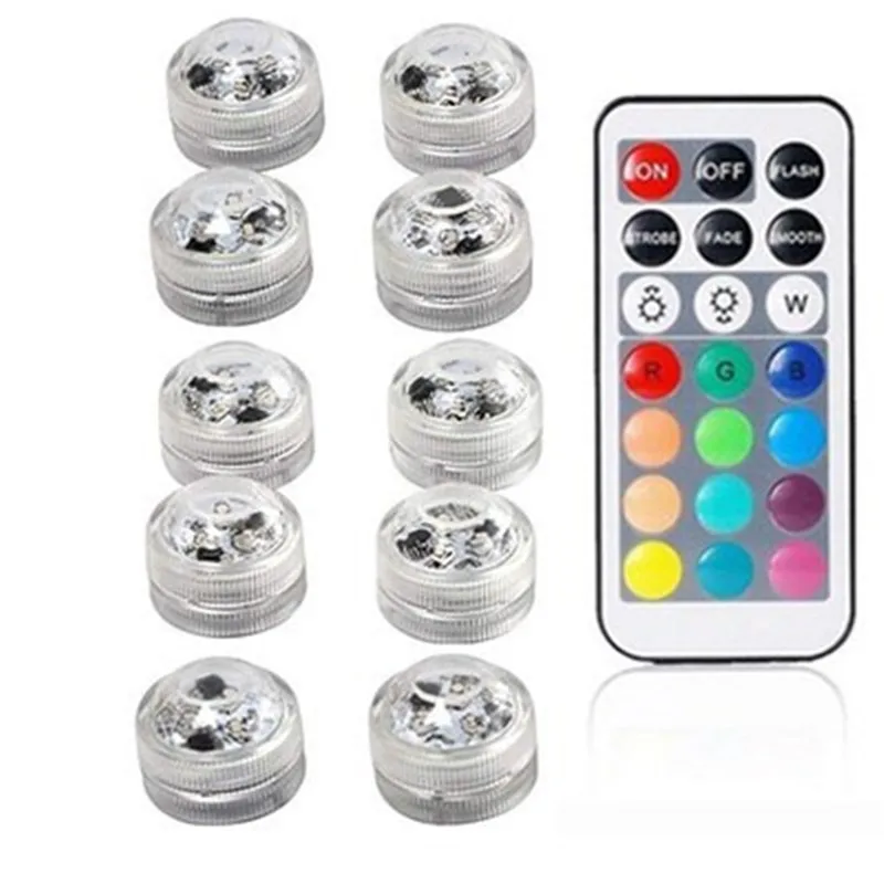 

5/10pcs Underwater LED Lights Submersible RGB Waterproof Light Battery Powered Swimming Pool Light With Battery For Vase Pond