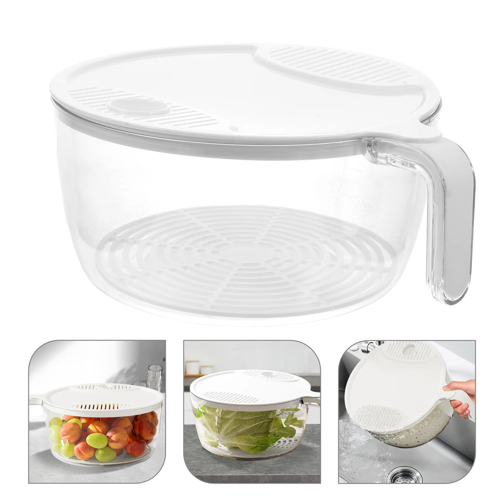 

Plastic Colander Rice Strainer Vegetable Drain Plastic Basket Rice Washing Basket