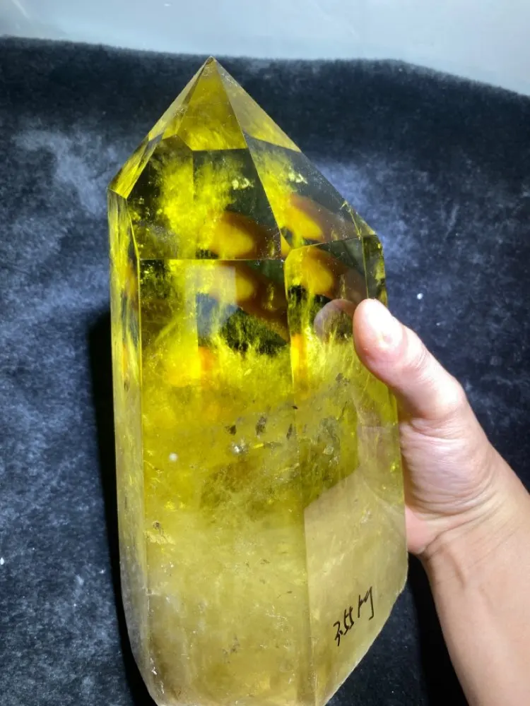

3pcs Beautiful natural lemon transparent crystal Wand Power tower