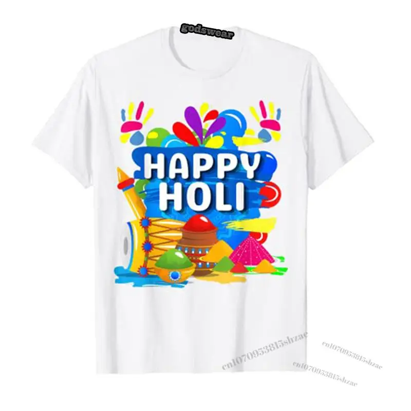 

Happy Holi Indian Celebration for Women Men Kids Color India T-Shirt Aesthetic Graphic Tees Tops Short Sleeve Blouses
