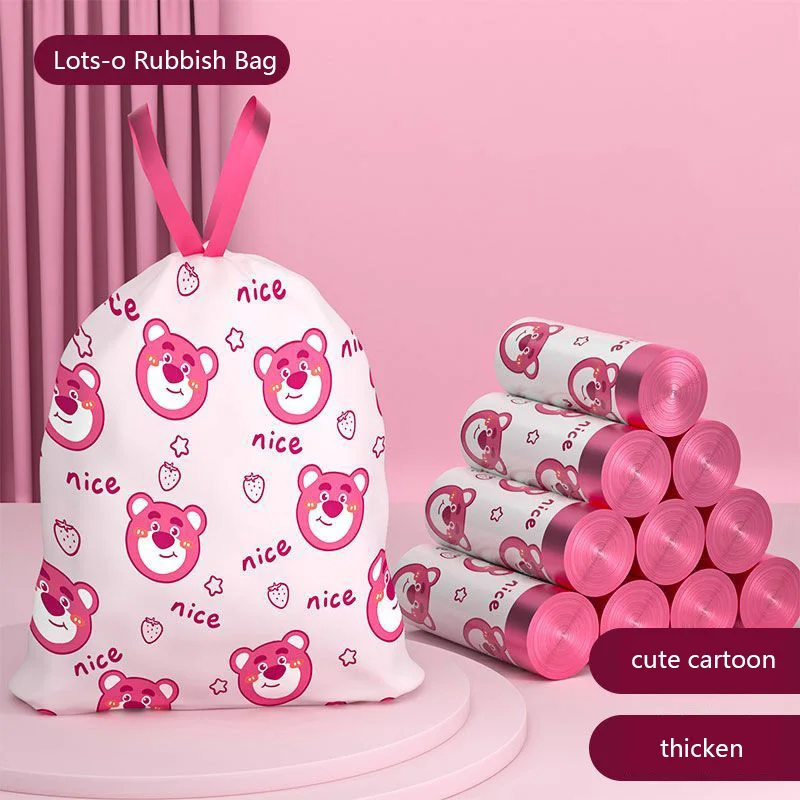 

Disney Lots-o Rubbish Bag Cute Cartoon Drawstring Household Bathroom Garbage Bag Kitchen Disposable Cleaning Waste Plastic Bag