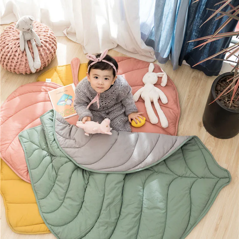 

Nordic Leaf Shape Rug Infant Crawling Mat Soft Cotton Floor Mat Rugs Baby Kids Game Pad Bedroom Nursery Decor Carpet Blanket