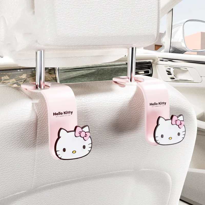 

Kawaii Sanrioed Anime series mymelody Cinnamoroll Kuromi cute Fashion creative car load chair back invisible small hook supplies