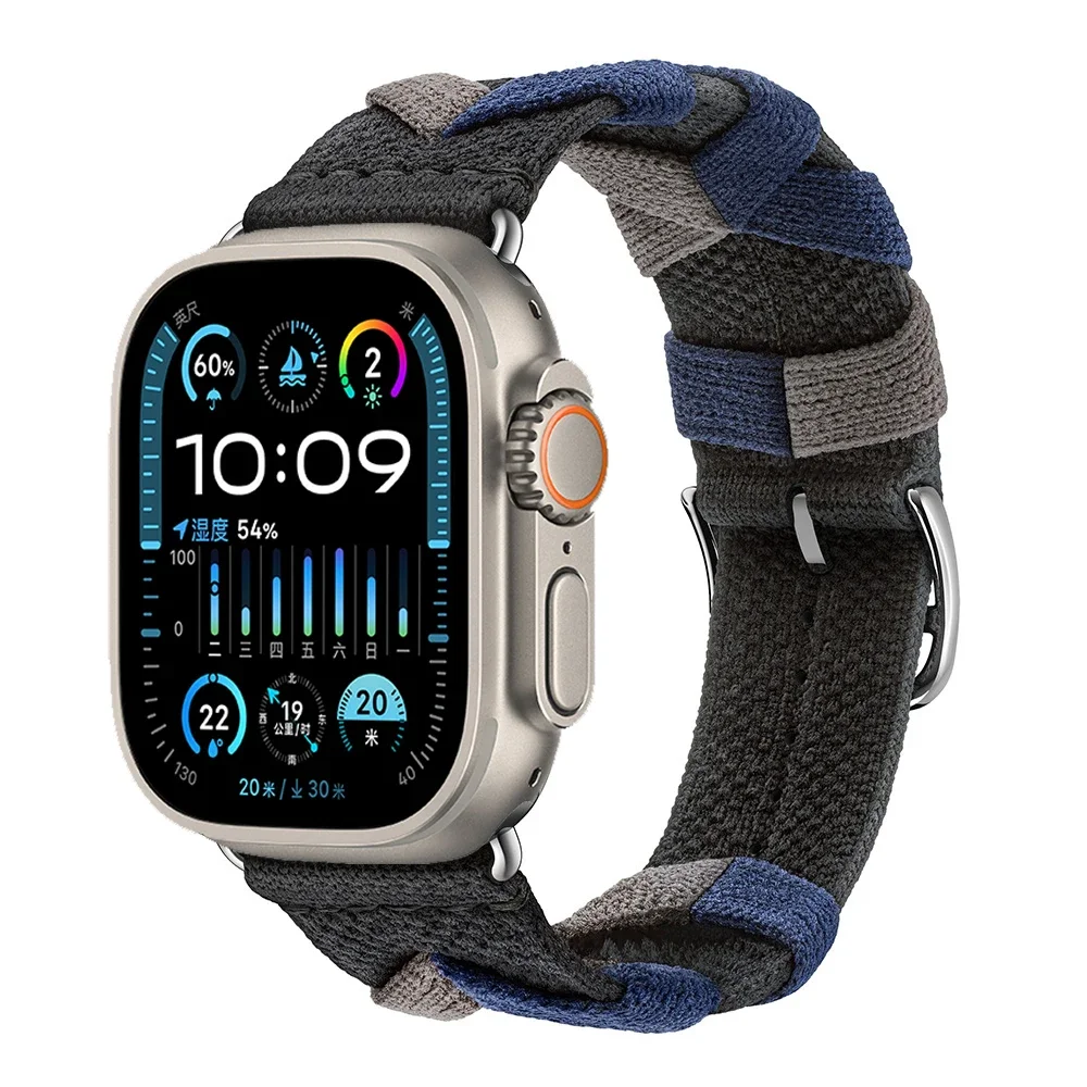 Ремешок Bridon для Apple Watch Ultra 2 49 мм 10 9 45 41 42 46 нейлоновый спортивный браслет iWatch SE 6 7 8 44