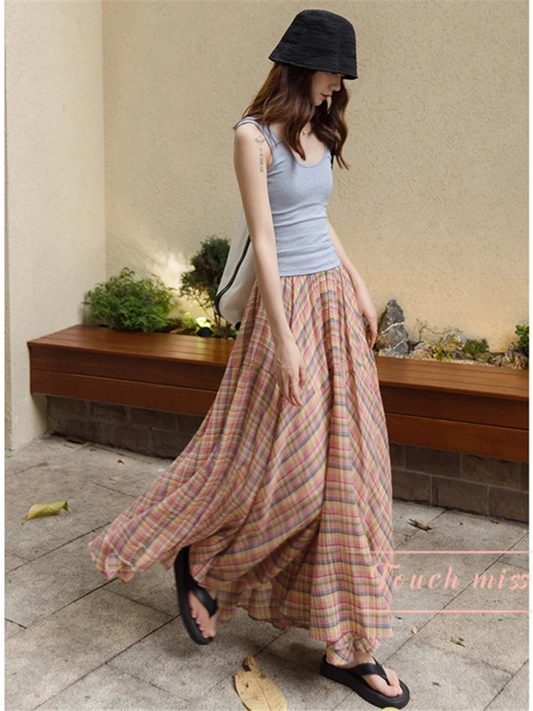 Элегантные длинные юбки-макси для женщин Новинка весна-лето 2024 юбки с высокой