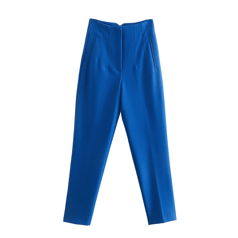 

PB&ZA Women's Pants High-waisted Streetwear Casual Korean Fashion Office Lady Multicolor Regulai Fit Trousers Female Clothing